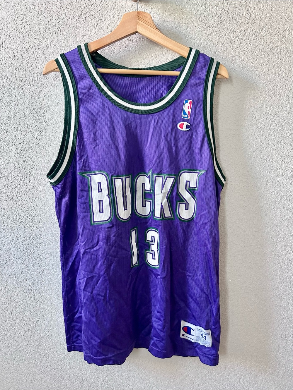 Vintage Glenn Robinson #13 Milwaukee Bucks Champion Jersey Size 44 NBA